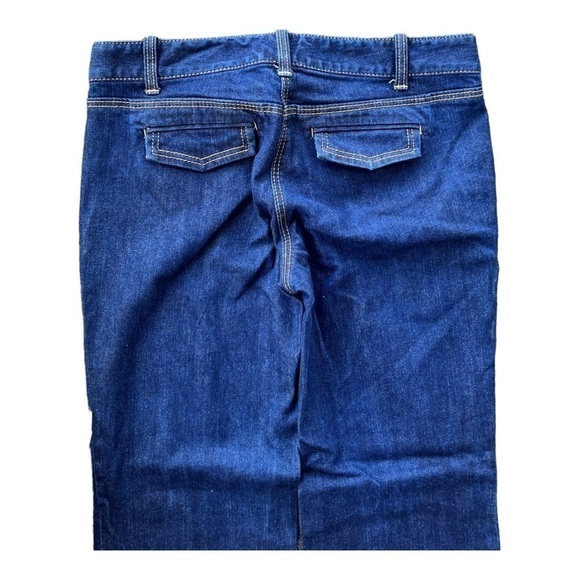 Ann Taylor Signature Fit Flare Jeans Womens Size 4P Blue t cotton stretch - Picture 3 of 7